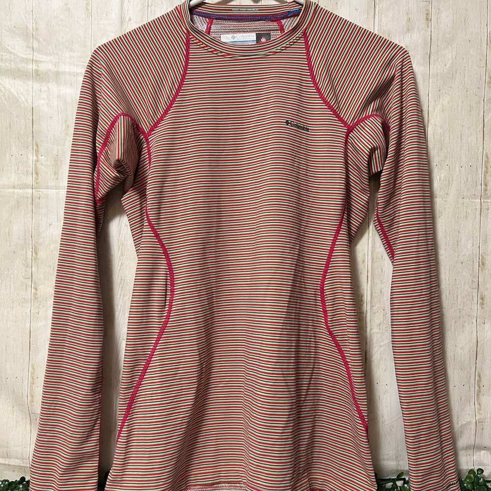 Columbia Women's Striped Long Sleeve Top - Red and Tan